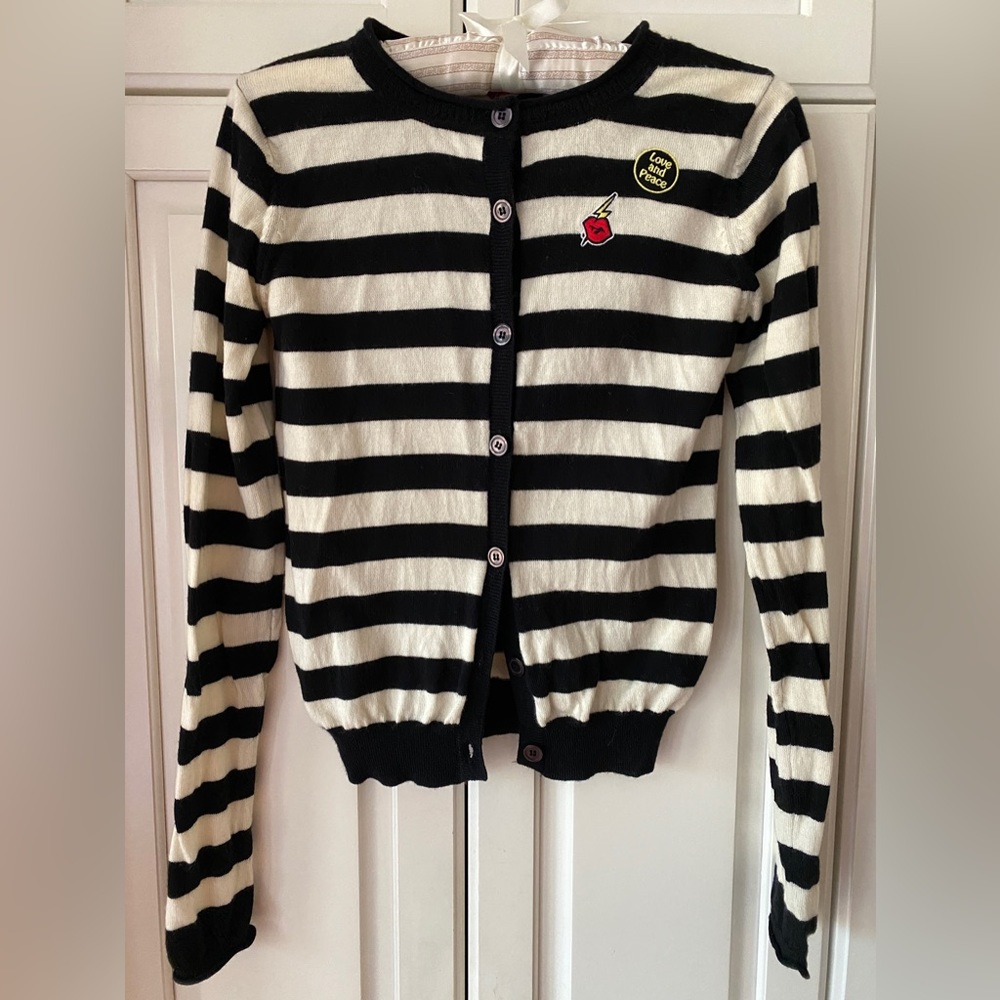 Levi's Wool cardigan black white stripes Lady Style YOCO MORIMOTO YMDO Women XS
